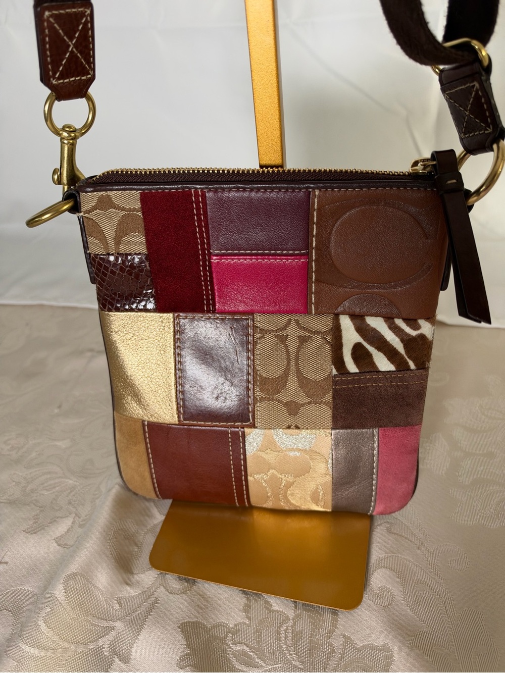 Vintage Y2K Coach 10439 Patchwork Boho Crossbody Bag - Picture 4 of 10